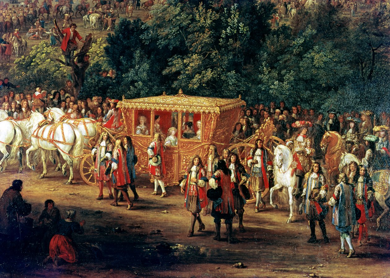 Vstup Ludvíka XIV. (1638-1715) a Marie Terezie (1638-83) do Arrasu, 30. července 1667 (detail) od Adam Frans van der Meulen
