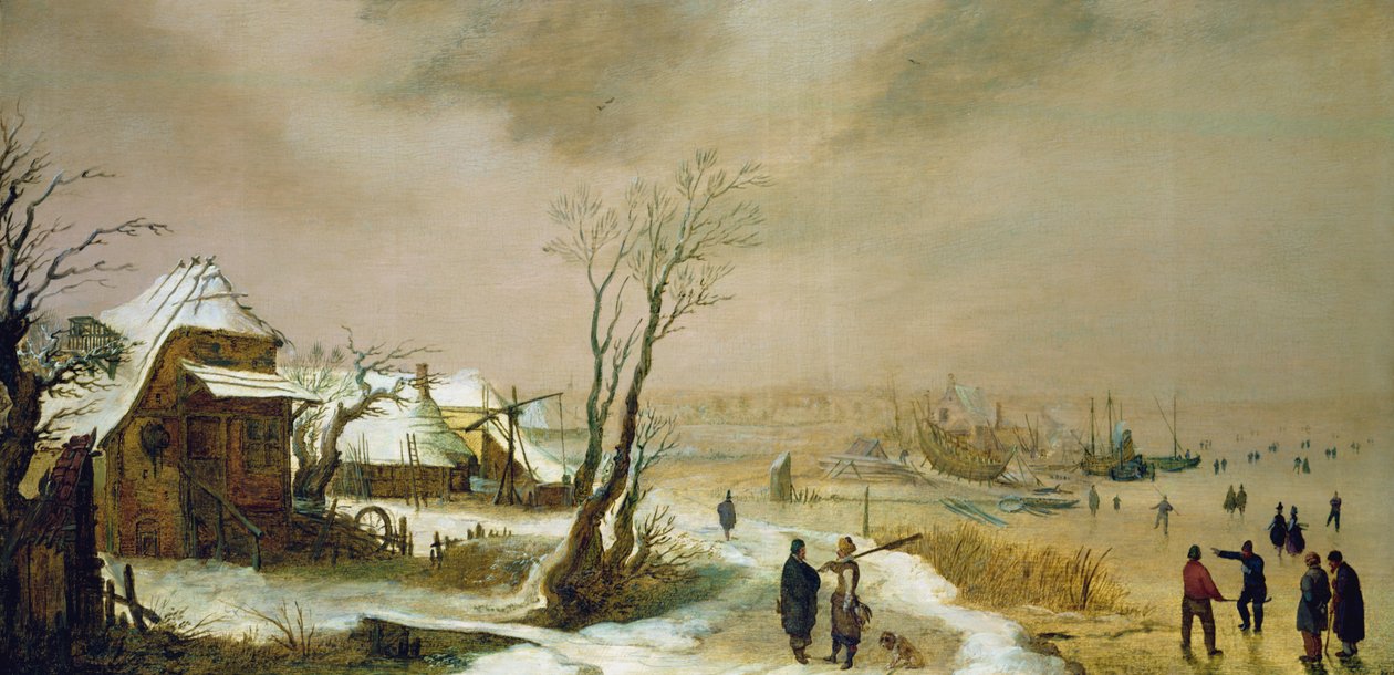 Zimní krajina, cca 1611-46 (malba) od Adam van Breen