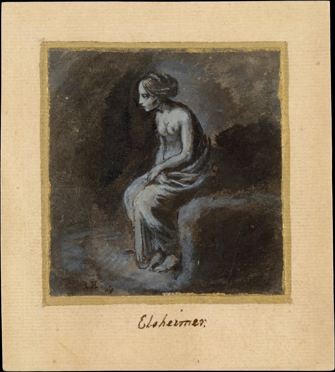 Sedící mladá žena, konec 16.-začátek 17. století. od Adam Elsheimer