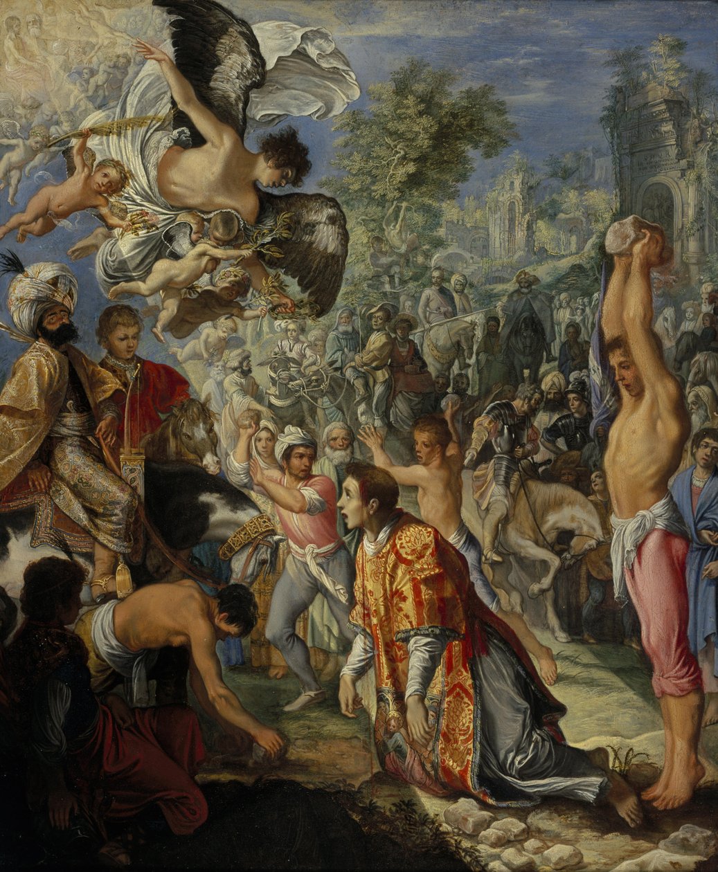 Ukamenování svatého Štěpána od Adam Elsheimer