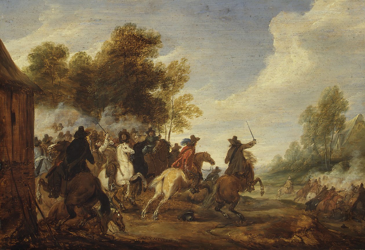 Zásnuby kavalérie. od Adam Frans van der Meulen
