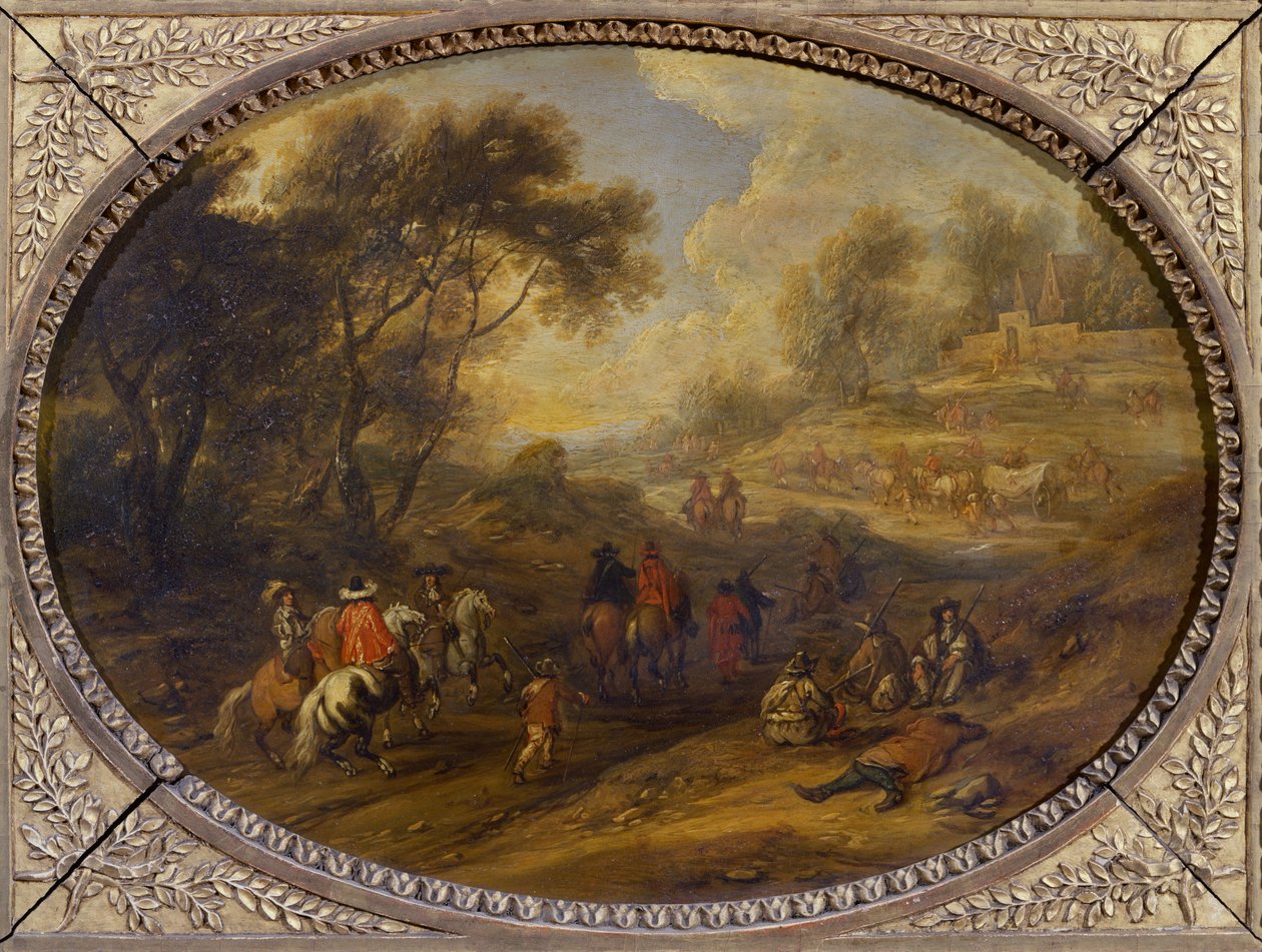 Vojenský konvoj od Adam Frans van der Meulen