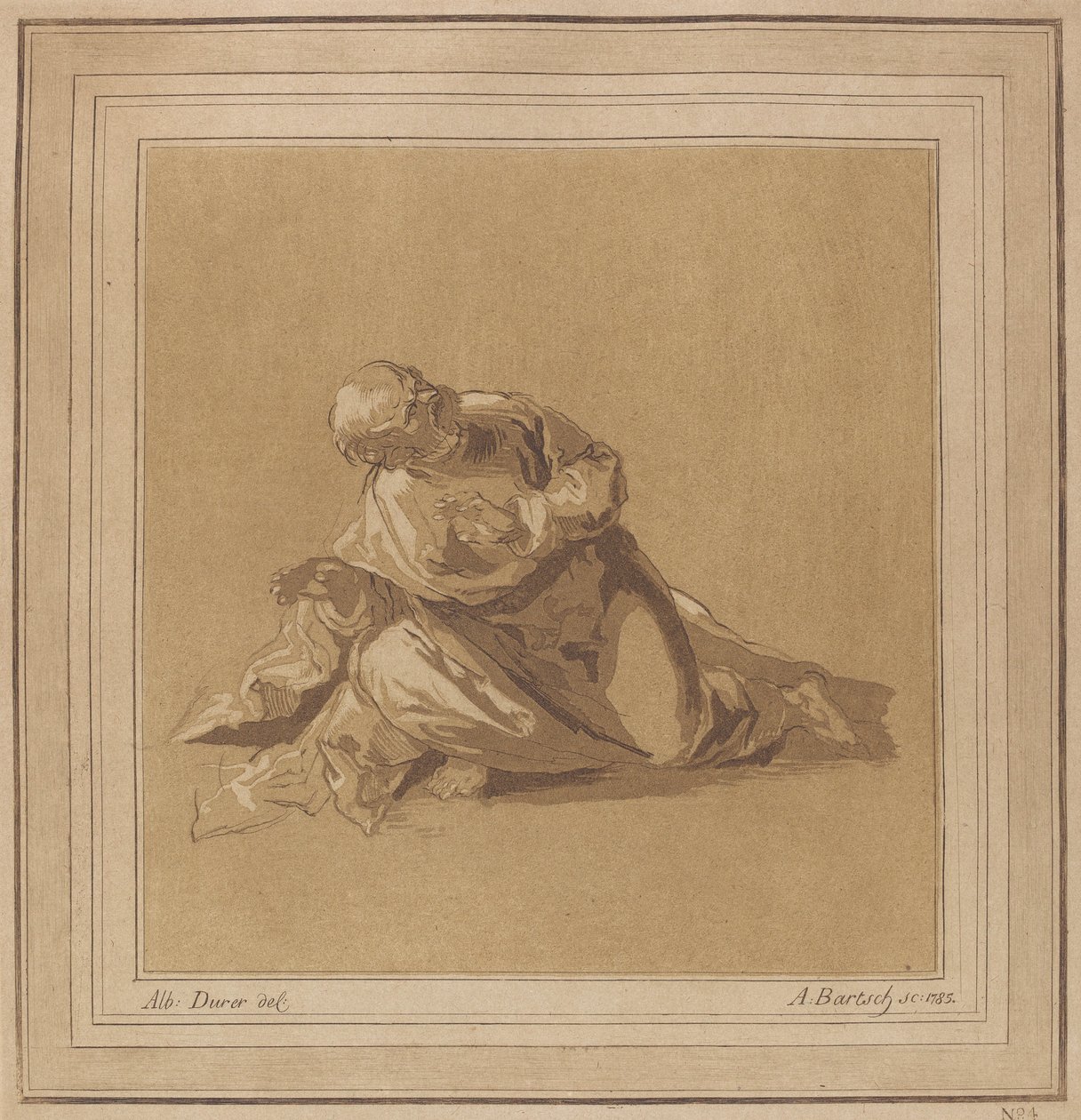 Krčící se apoštol svatý Petr, 1785. od Adam von Bartsch