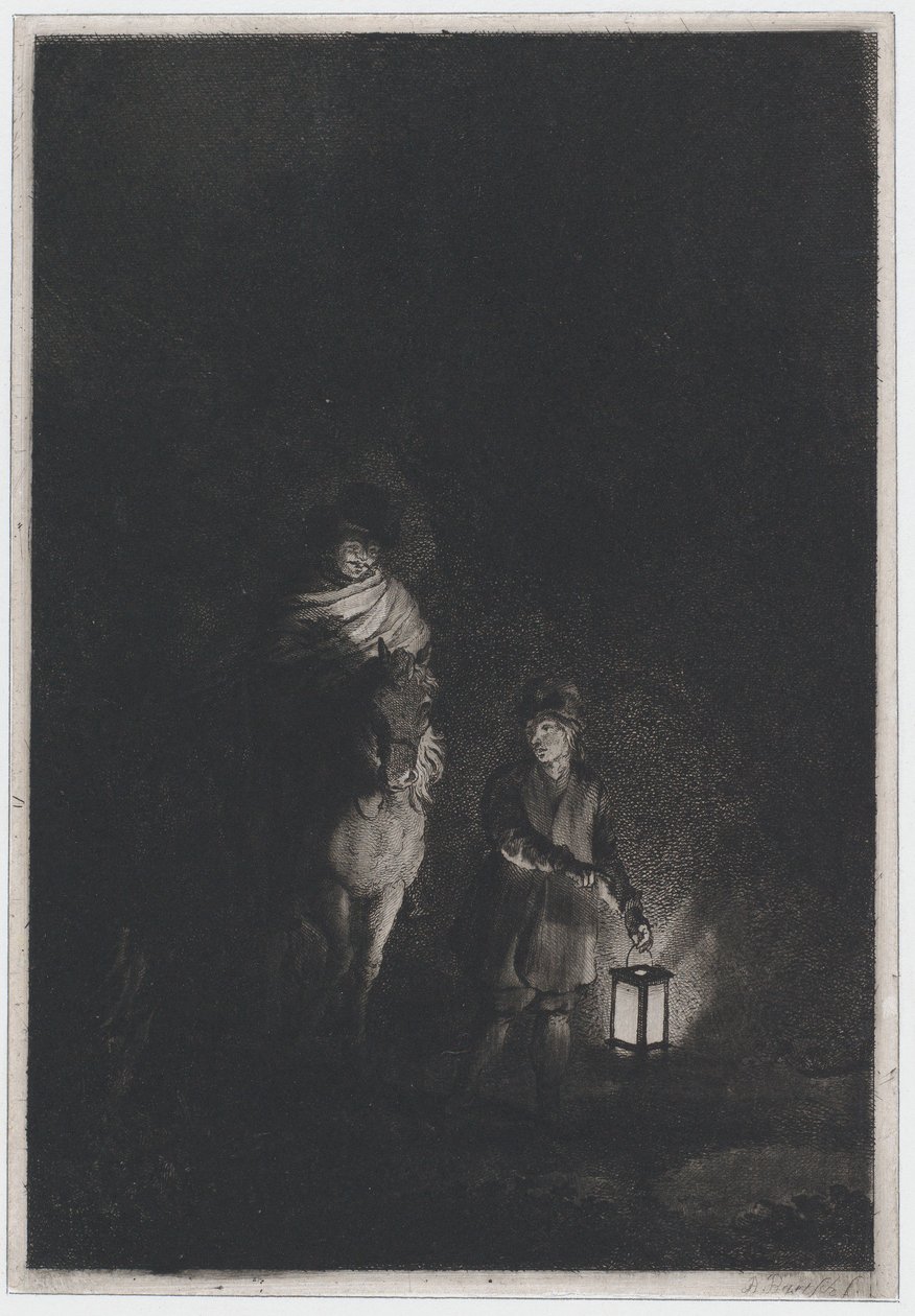 Jezdec a chlapec s lucernou, 1797. od Adam von Bartsch