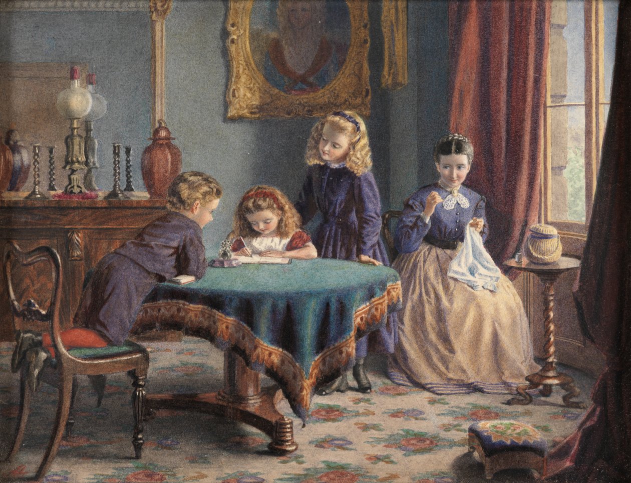 Její první dopis (akvarel) od Adelaide Agnes Maguire