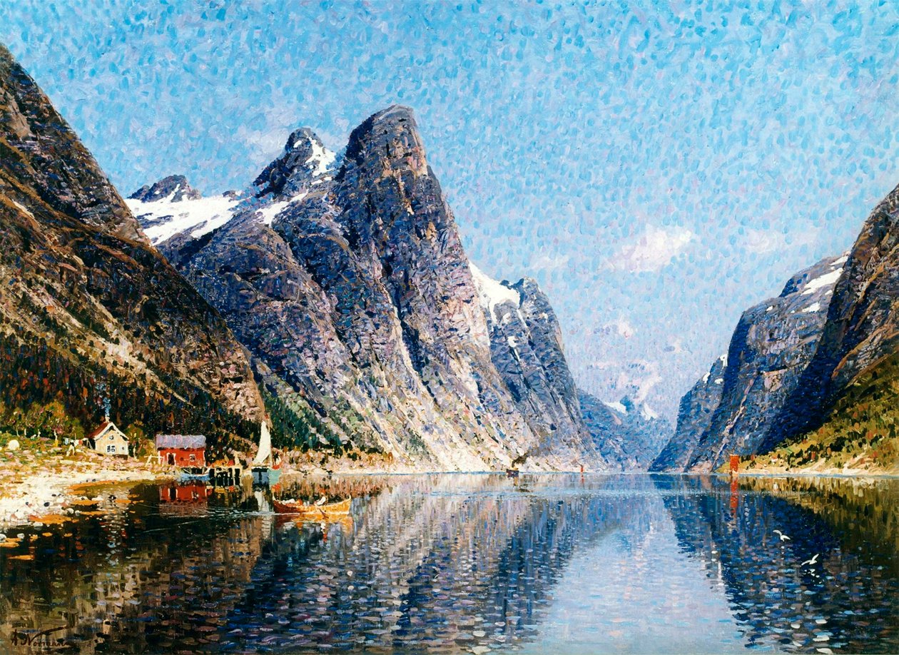 Scéna z norského fjordu. od Adelsteen Normann
