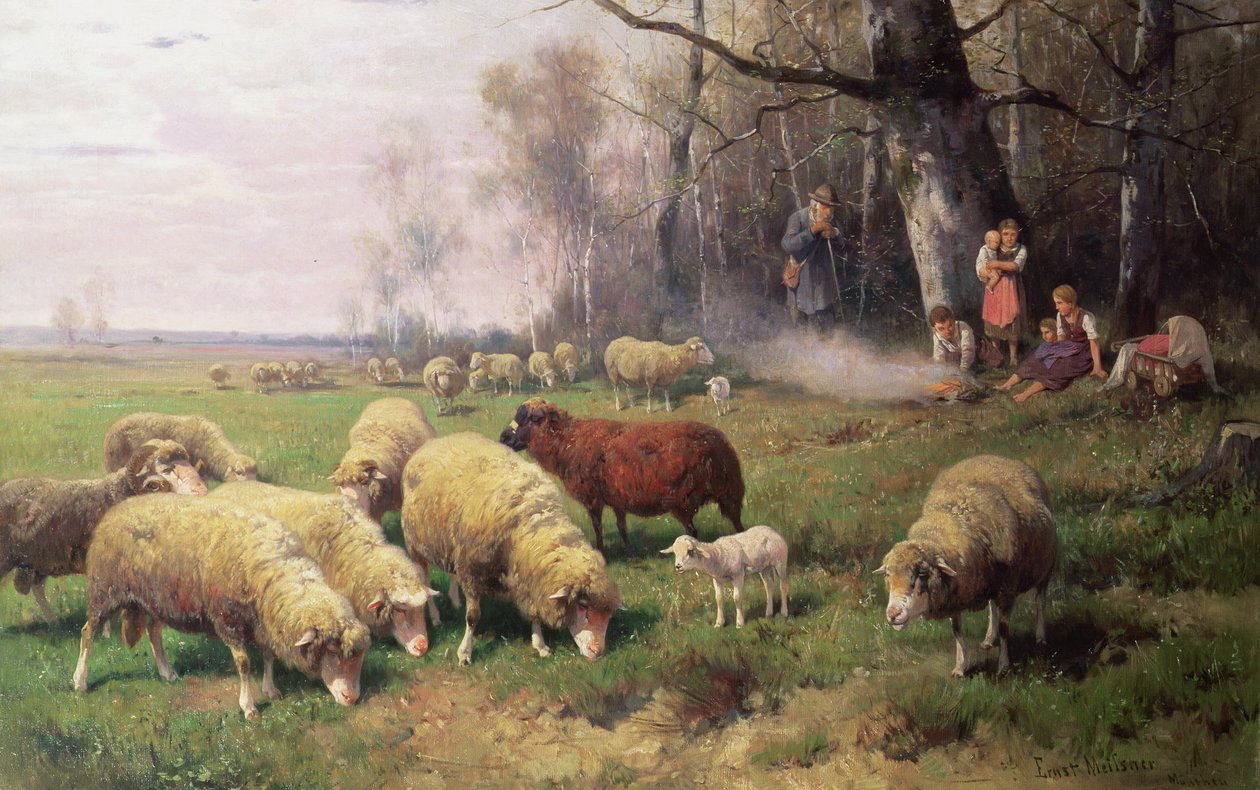 Pastýřova rodina od Adolf Ernst Meissner