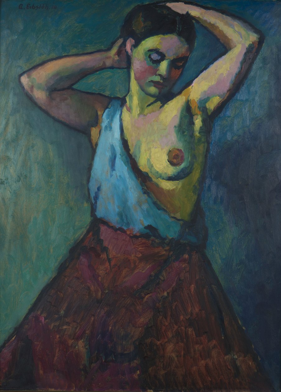 Dívka v červené sukni, 1910. od Adolf Erbslöh