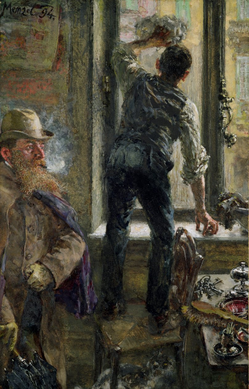 Snídaně v kavárně, 1894 od Adolph Menzel
