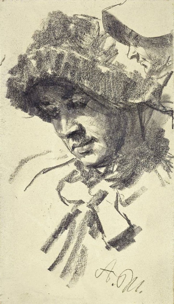 Žena s kloboukem od Adolph Menzel
