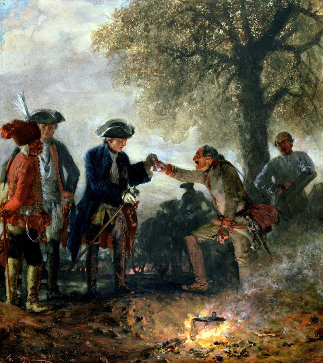 Frederick Veliký (1744-97) se Zietenem v táboře, 1852 od Adolph Menzel