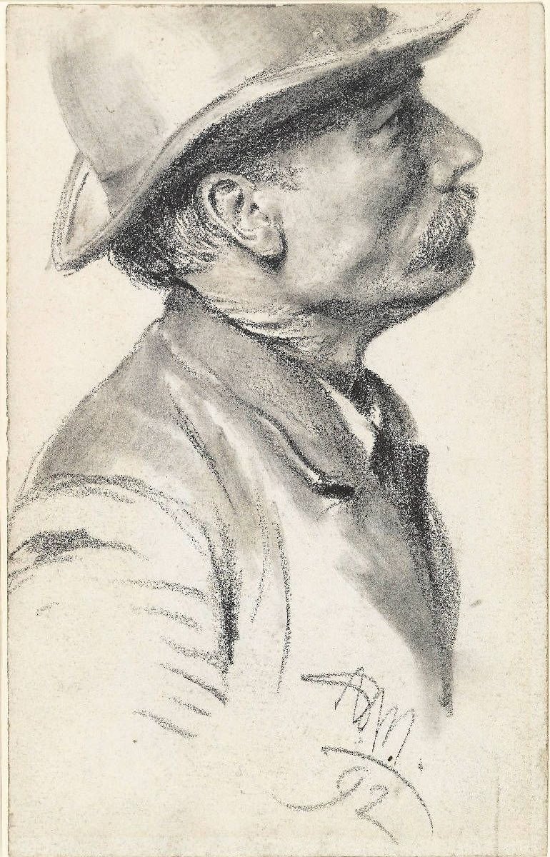 Knír muž v klobouku od Adolph Menzel