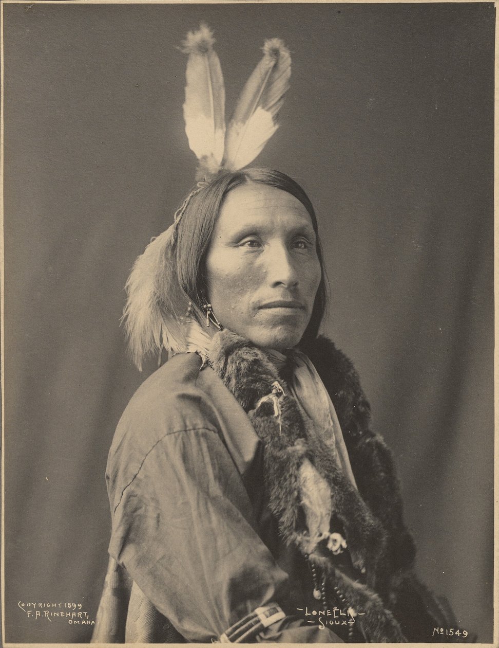 Lone Elk, Sioux od Adolph F. Muhr