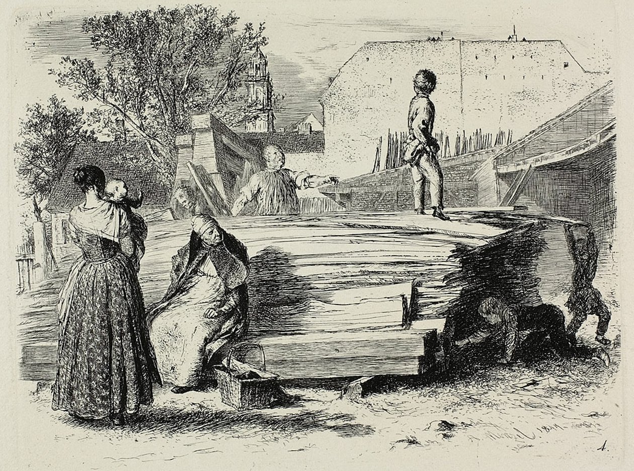 Deska čtyři, od Radierversuche od Adolph Menzel