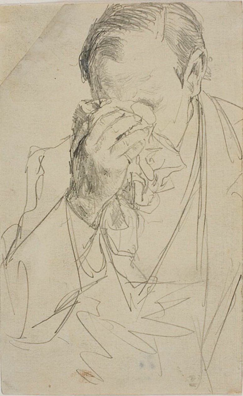 Plačící muž od Adolph Friedrich Erdmann von Menzel