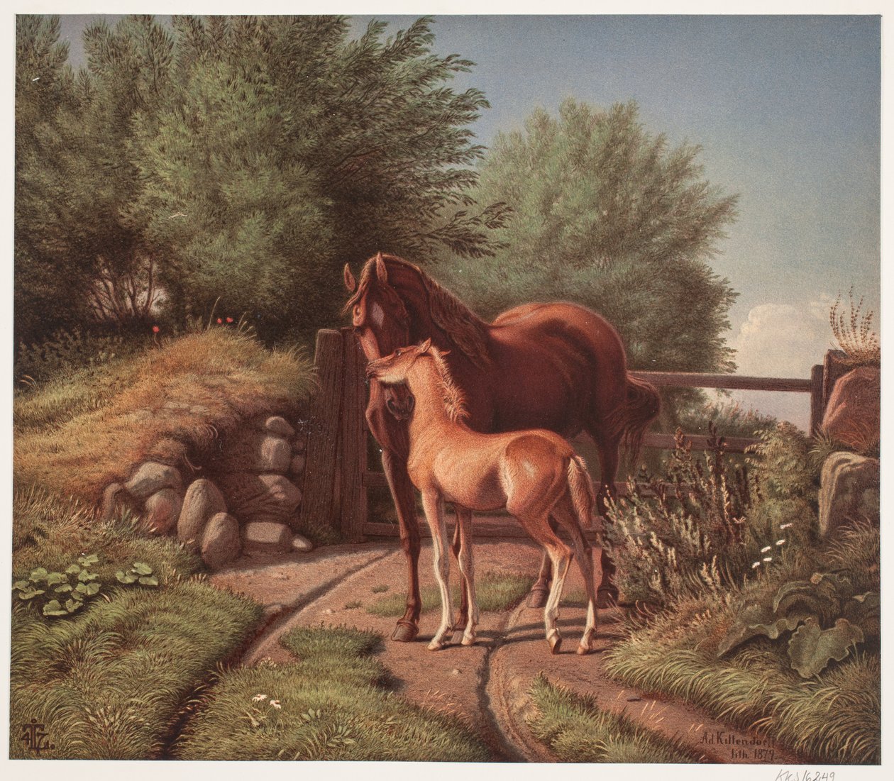 Klisna se svým hříbětem od Johan Adolph Kittendorff