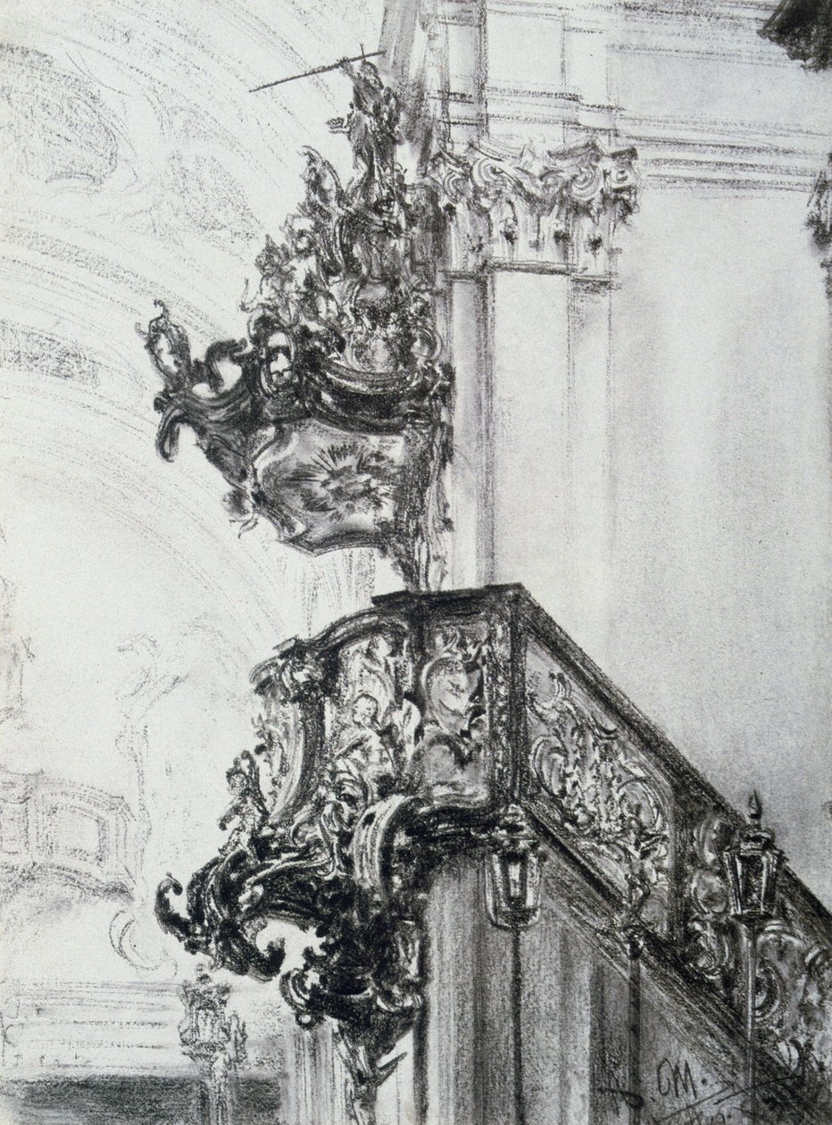 Architektonická studie, 1830-1905 od Adolph Menzel