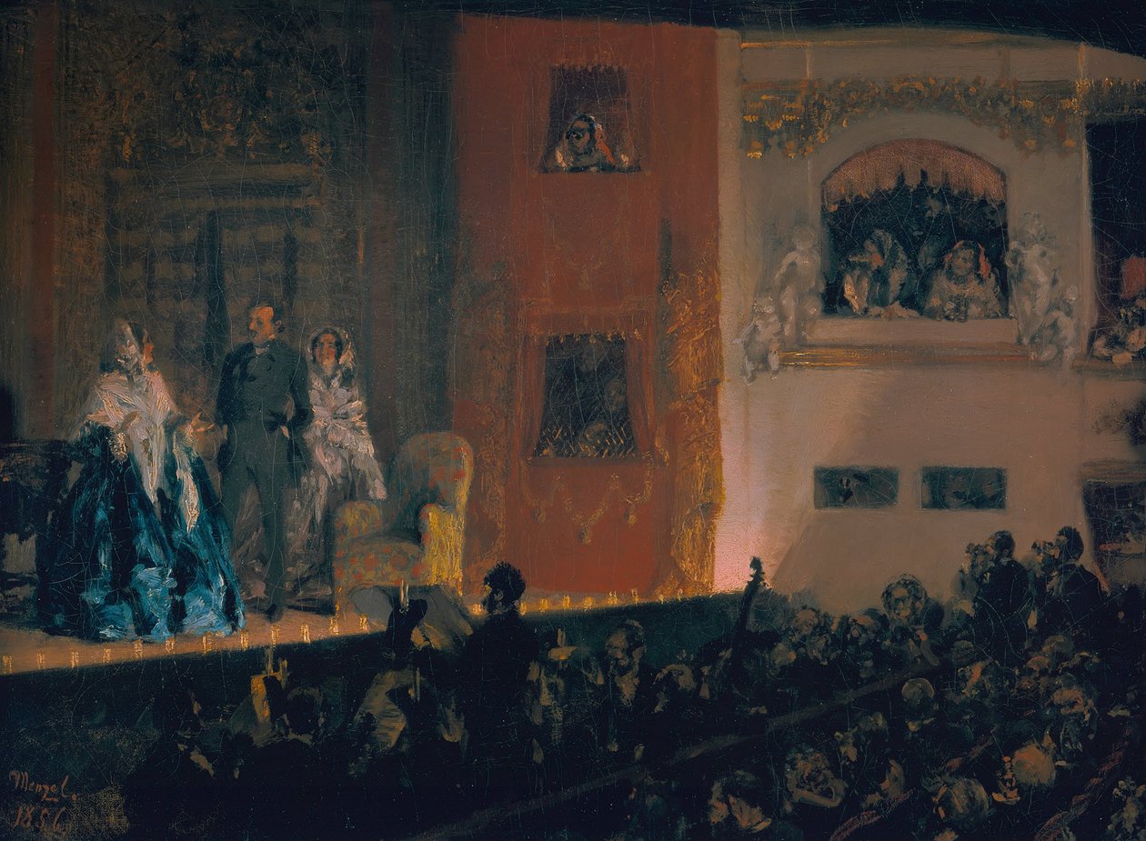 Divadlo Gymnase v Paříži, 1856 od Adolph Menzel