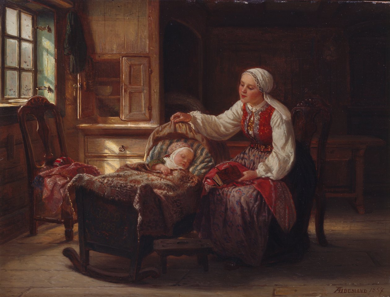 Matka s dítětem od Adolph Tidemand