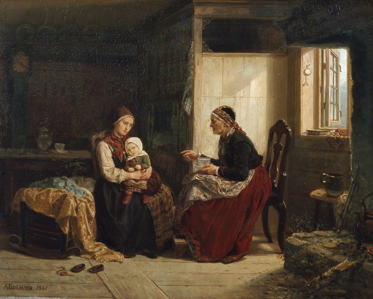 Rada sousedky (nemocné dítě) od Adolph Tidemand