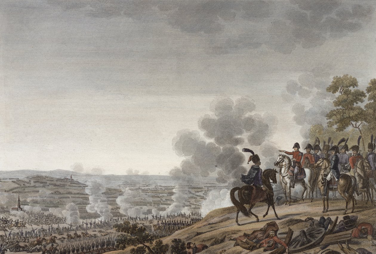 Bitva u Moskvy, 7. září 1812, vyryl Jacques Couche (nar. 1759) (akvatinta) od Adolphe Roehn