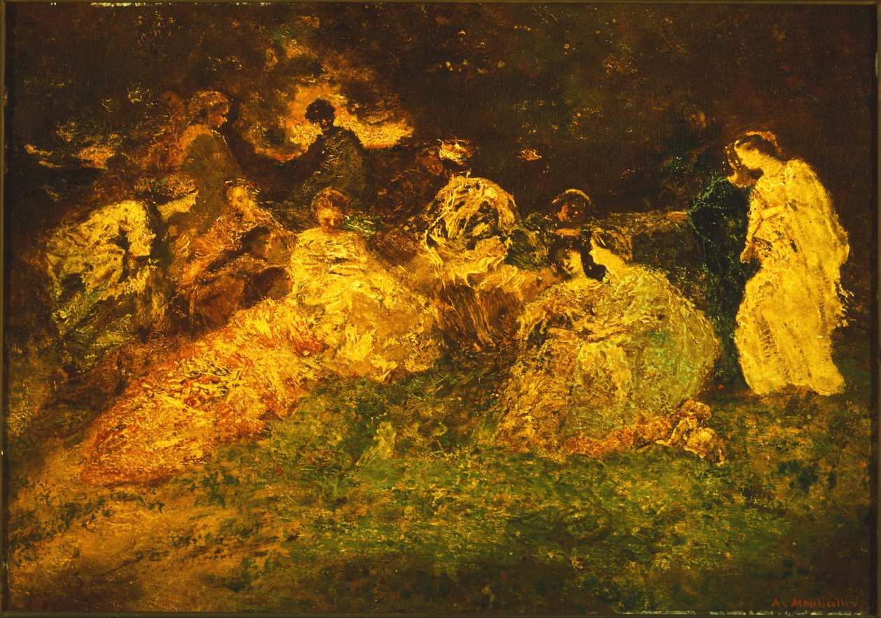 Slavnost Champetre od Adolphe Joseph Thomas Monticelli