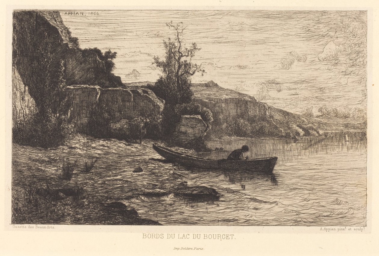 Okraje jezera Bourget od Adolphe Appian