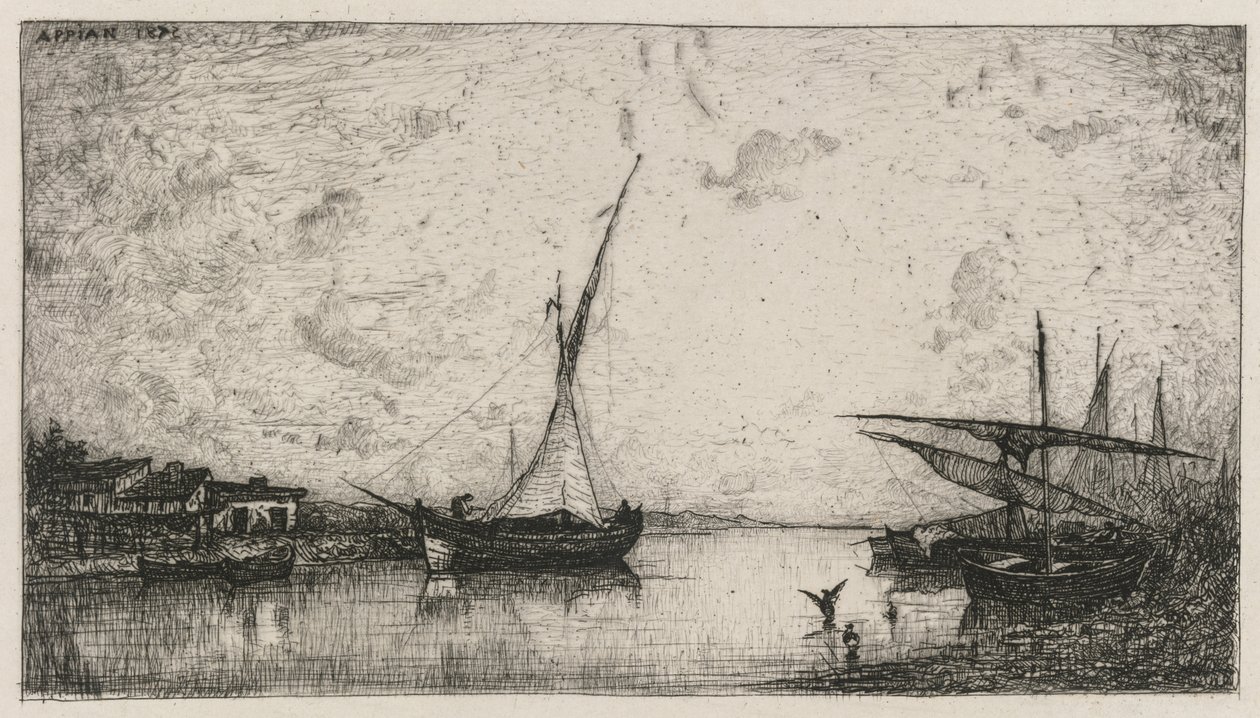 Kanál v Martigues, 1872. od Adolphe Appian