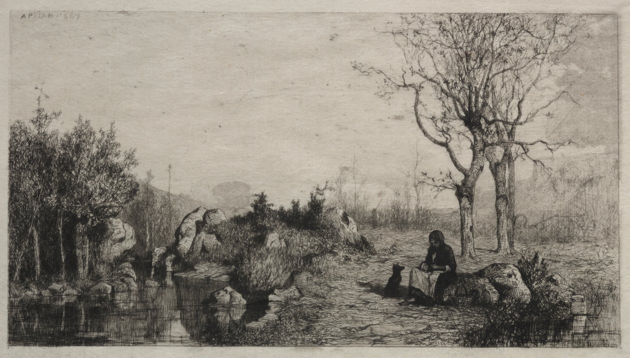 Pobřeží potoka v Rossillon od Adolphe Appian