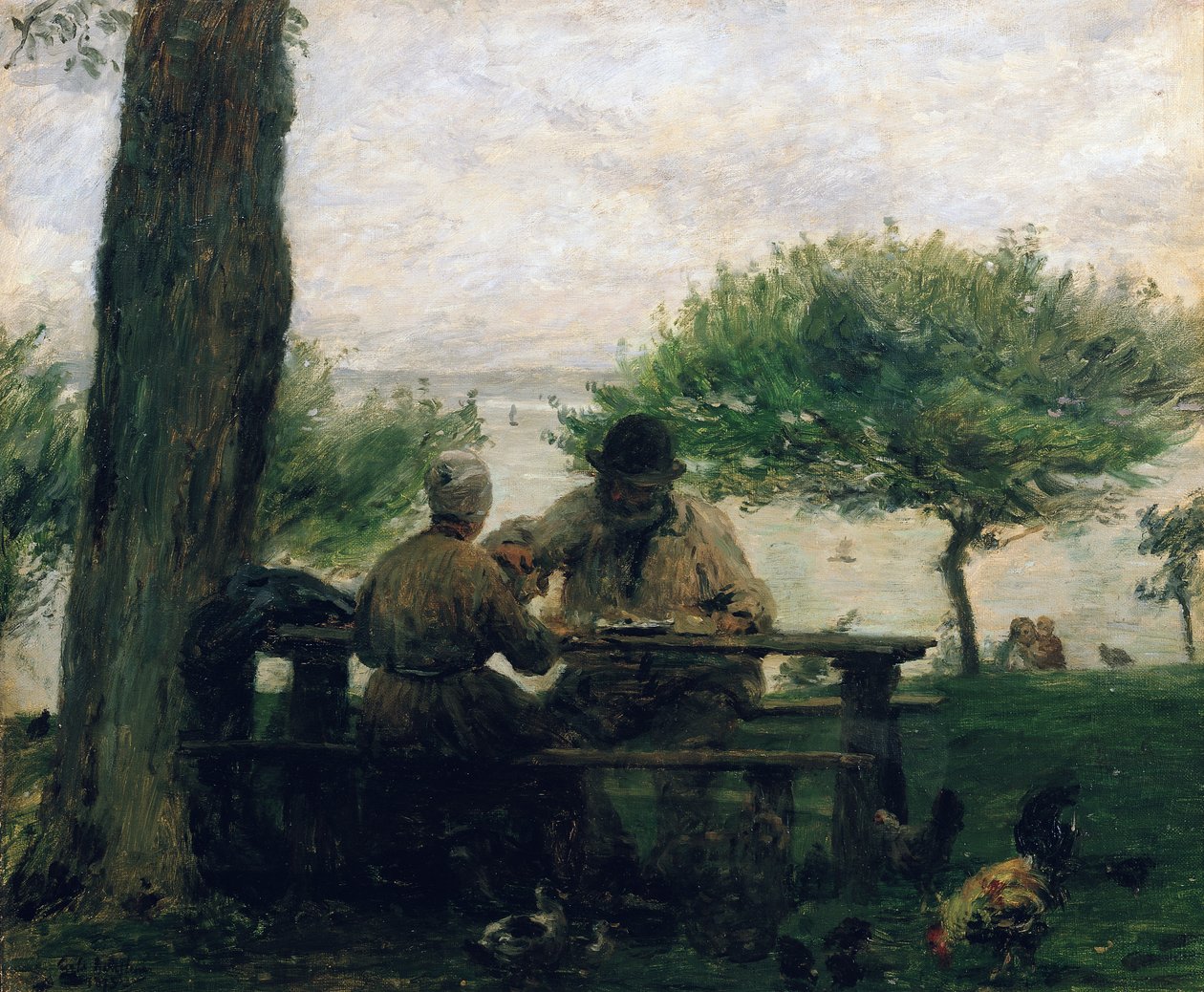 Jídlo v Honfleuru, 1875 od Adolphe Felix Cals