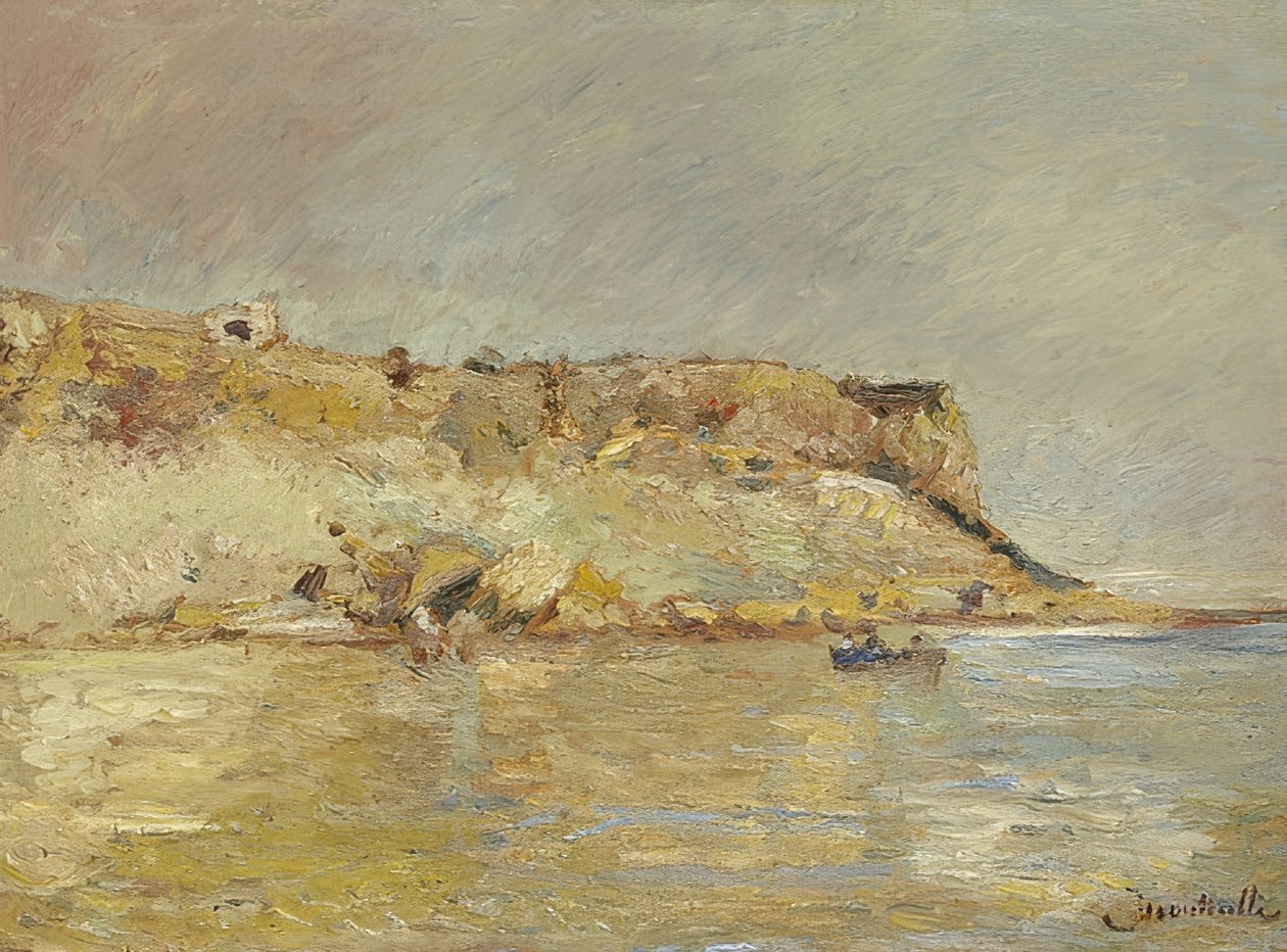 Skalnaté pobřeží. 1870-80 od Adolphe Joseph Thomas Monticelli