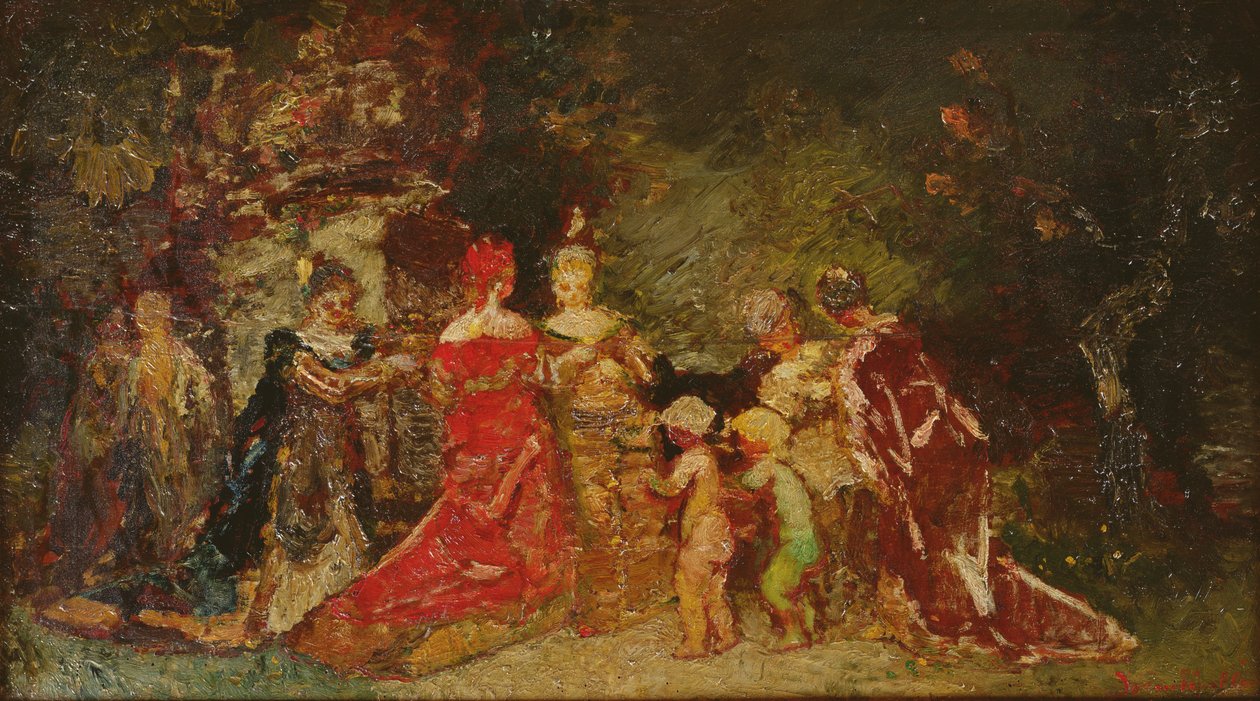 Shromáždění v parku od Adolphe Joseph Thomas Monticelli