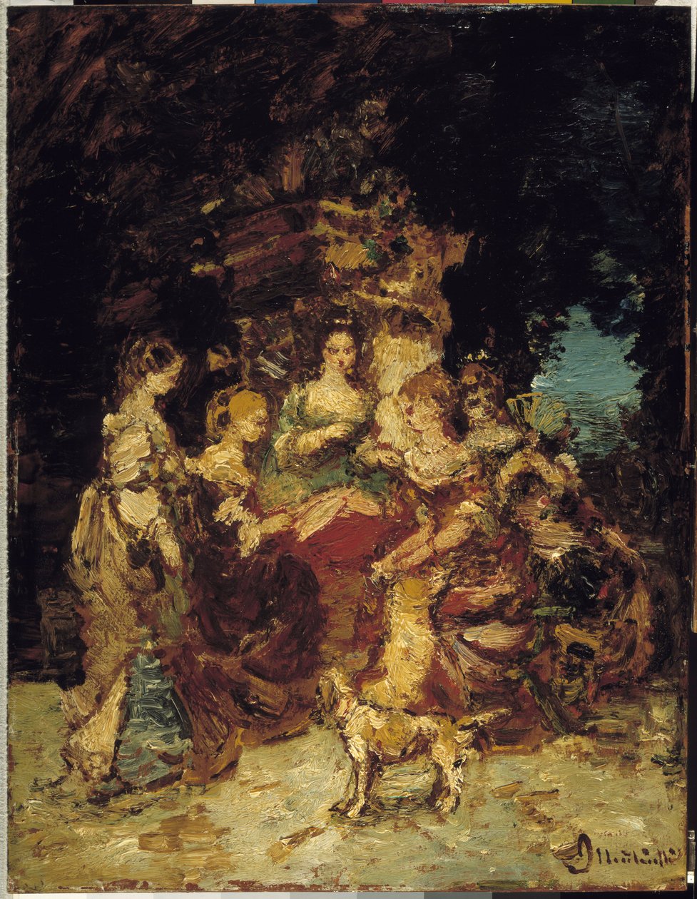 Dámy v parku od Adolphe Joseph Thomas Monticelli