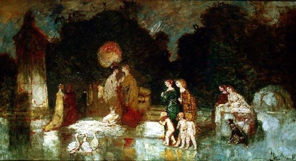 Scéna v parku od Adolphe Joseph Thomas Monticelli