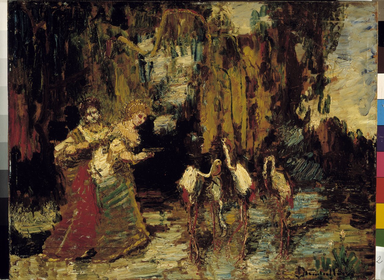 Plameňáci od Adolphe Joseph Thomas Monticelli