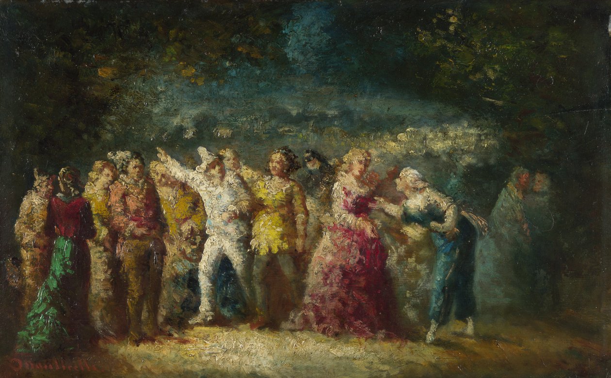 Pochodeň procesí, 1870-1880 od Adolphe Joseph Thomas Monticelli