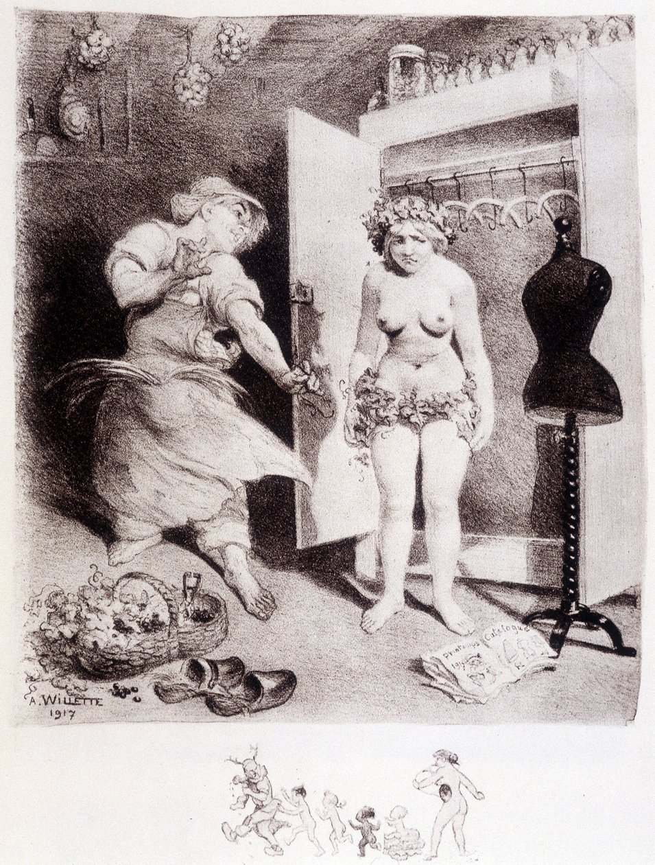 Avarice - kresba Willette od Adolphe Leon Willette