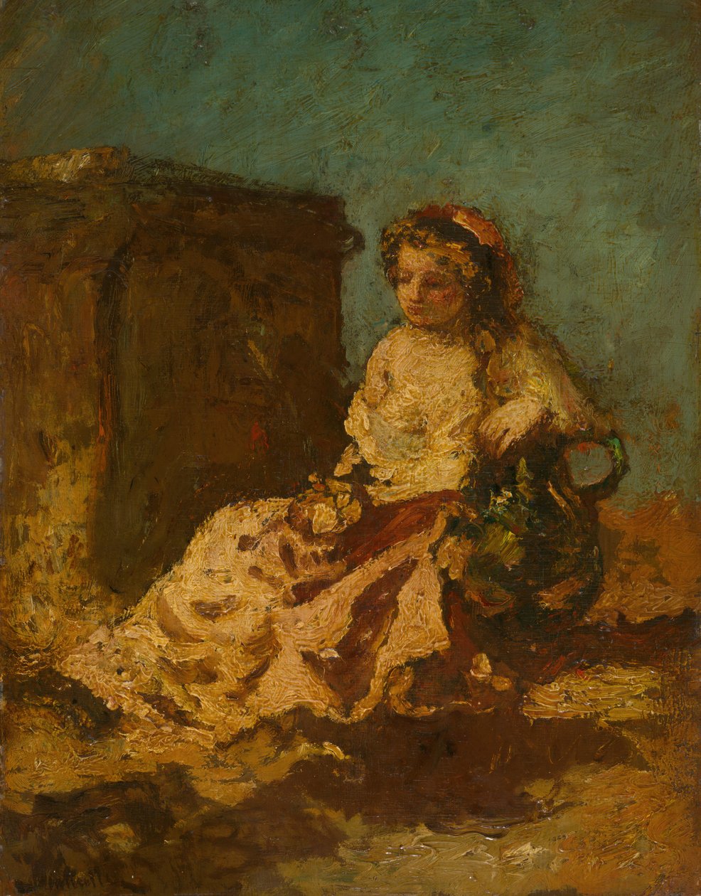 Meditace sedící žena, c. 187879. od Adolphe Monticelli
