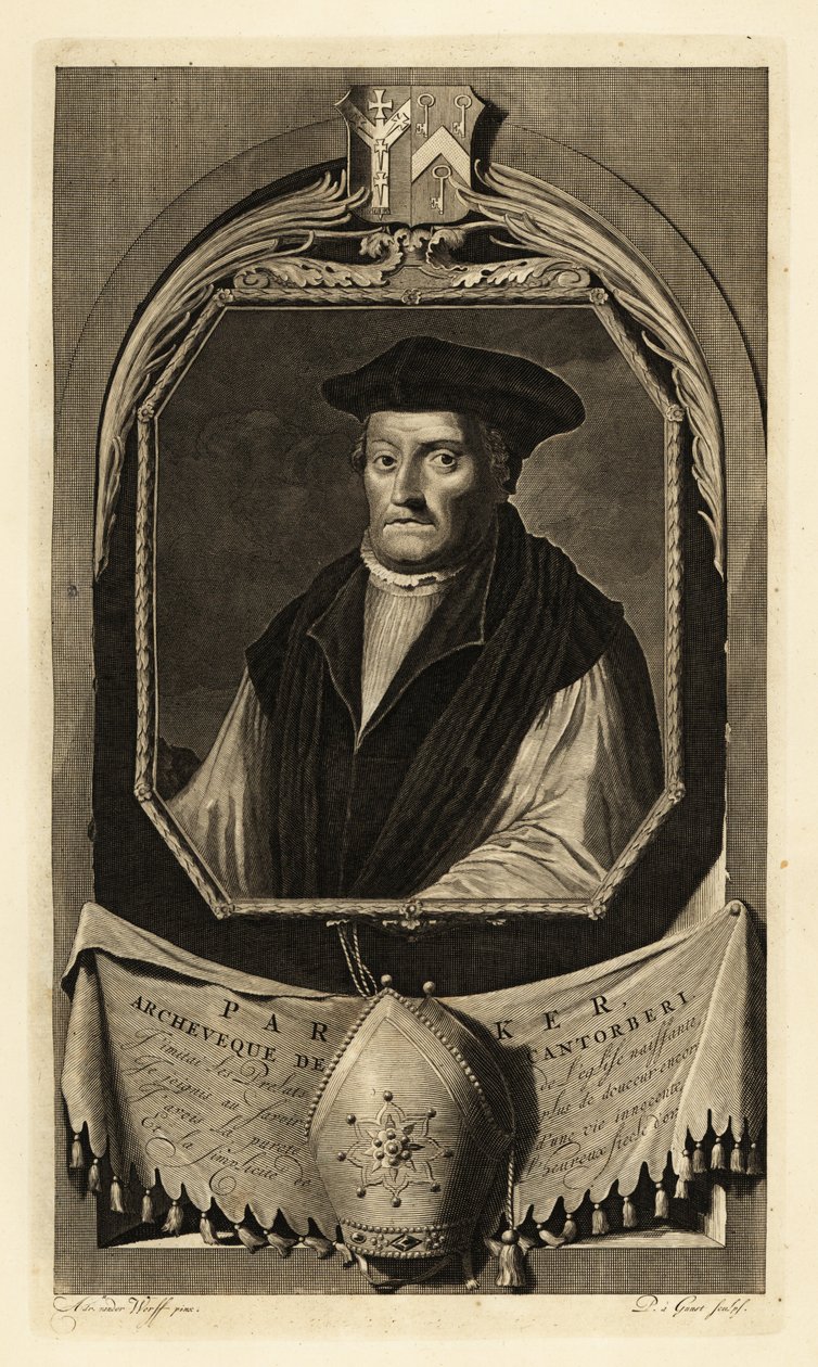 Matthew Parker (1504-1575) (rytina) od Adriaan van der (after) Werff