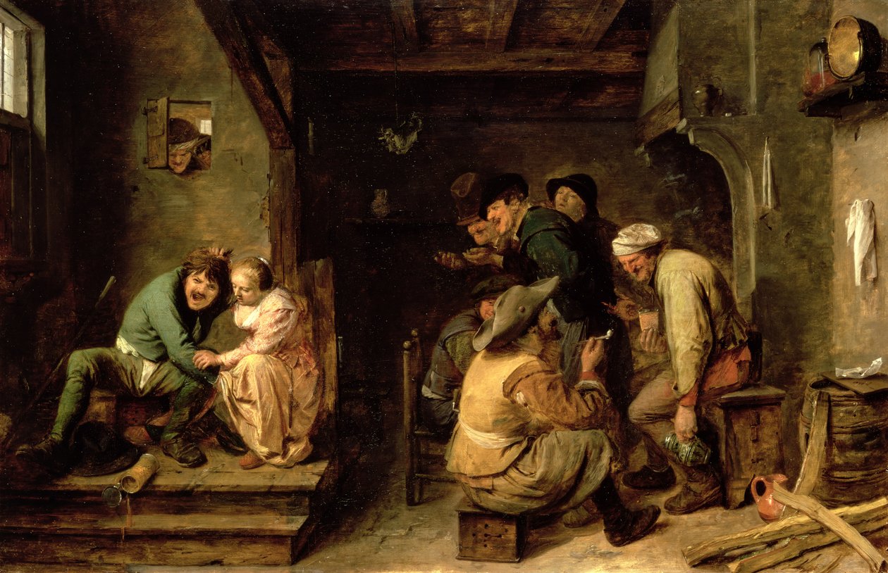Tavern Scene, cca 1635 (olej na dubu) od Adriaen Brouwer