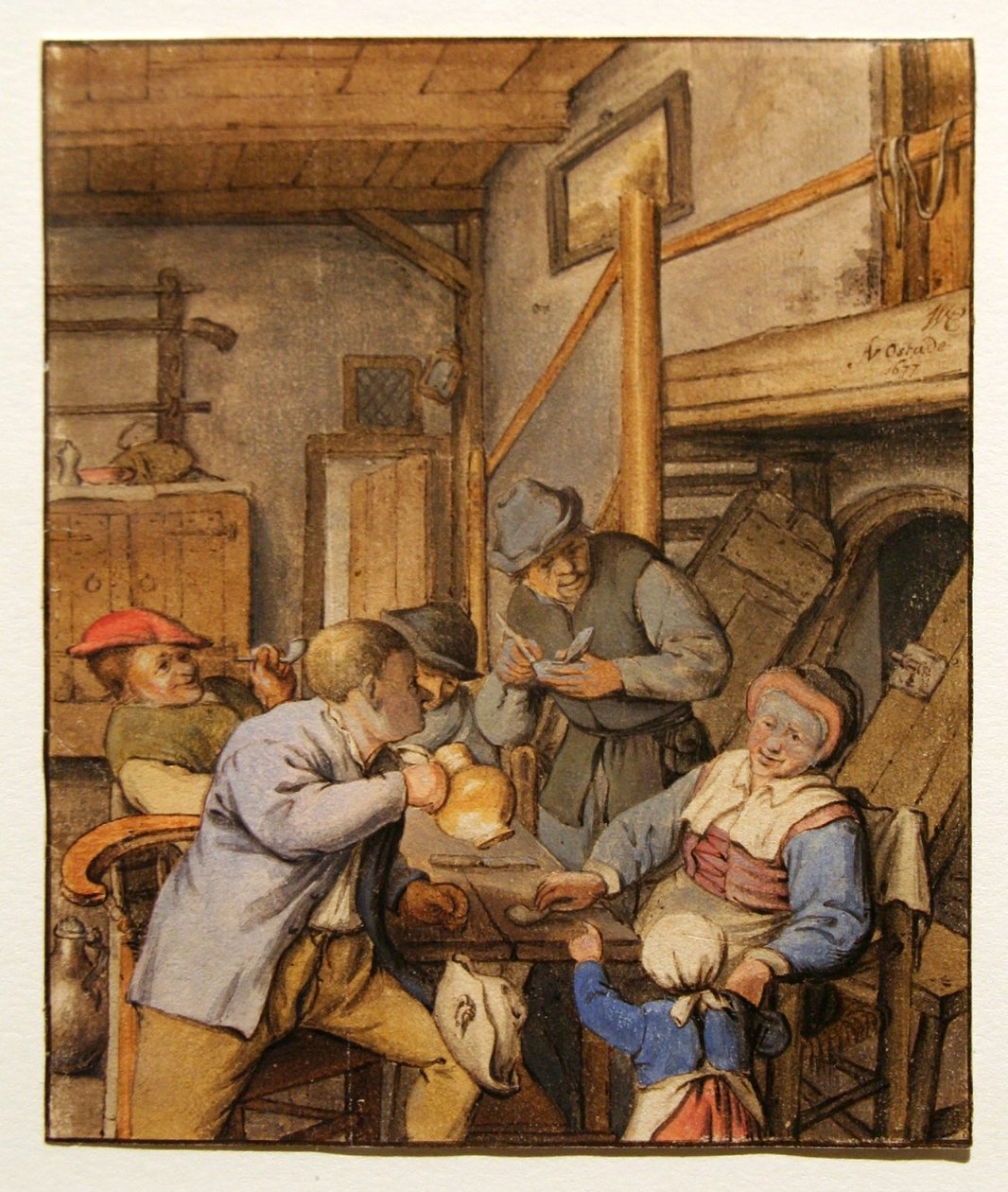 Zemědělci u stolu v hostinci od Adriaen Jansz. van Ostade