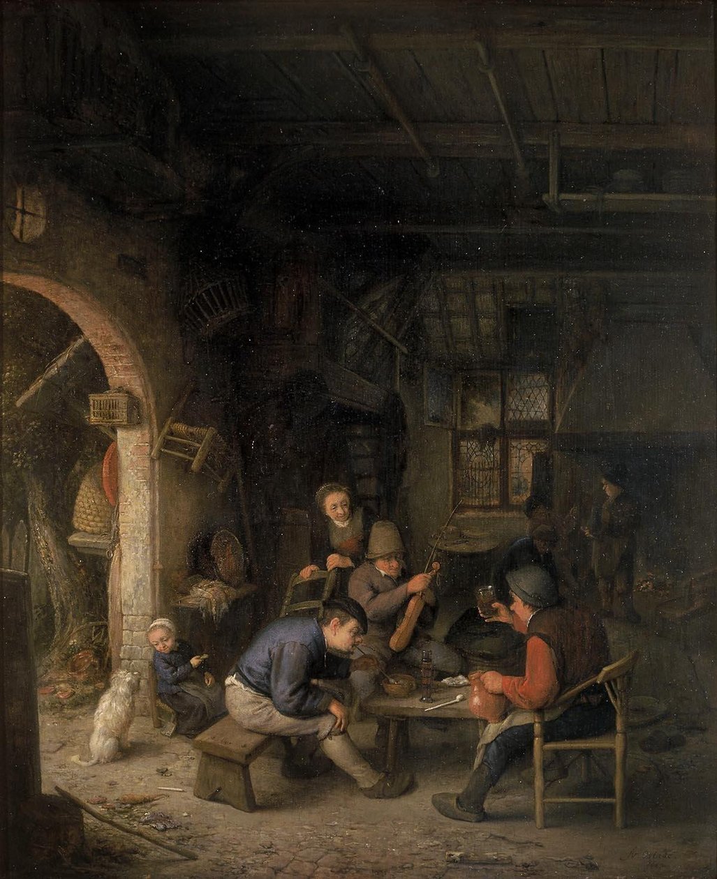 Rolníci v hostinci od Adriaen Jansz. van Ostade