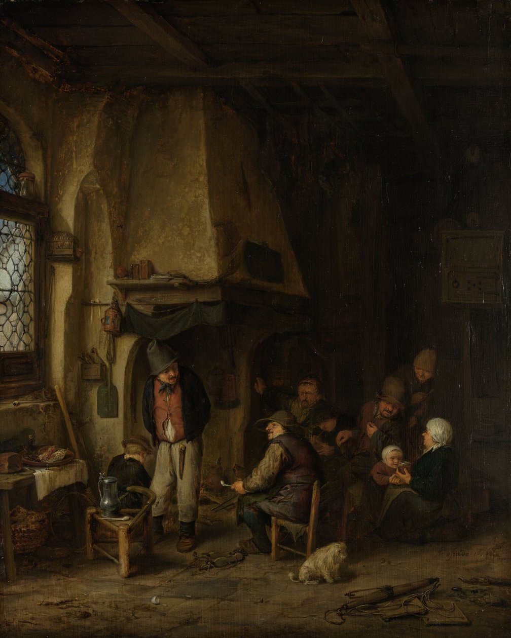 „The Skaters“: Rolníci v interiéru, 1650 od Adriaen Jansz. van Ostade