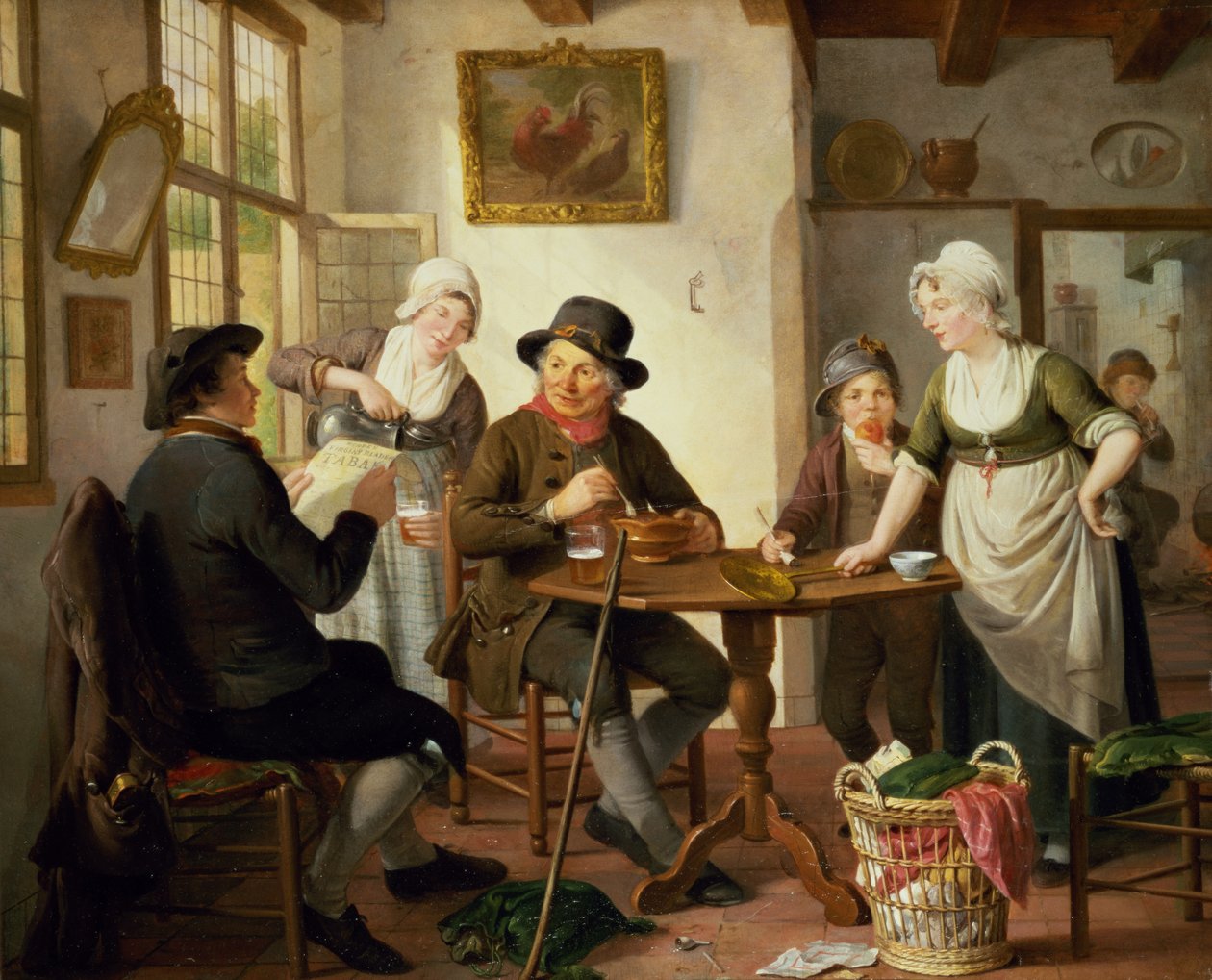 Interiér chaty od Adriaan de Lelie