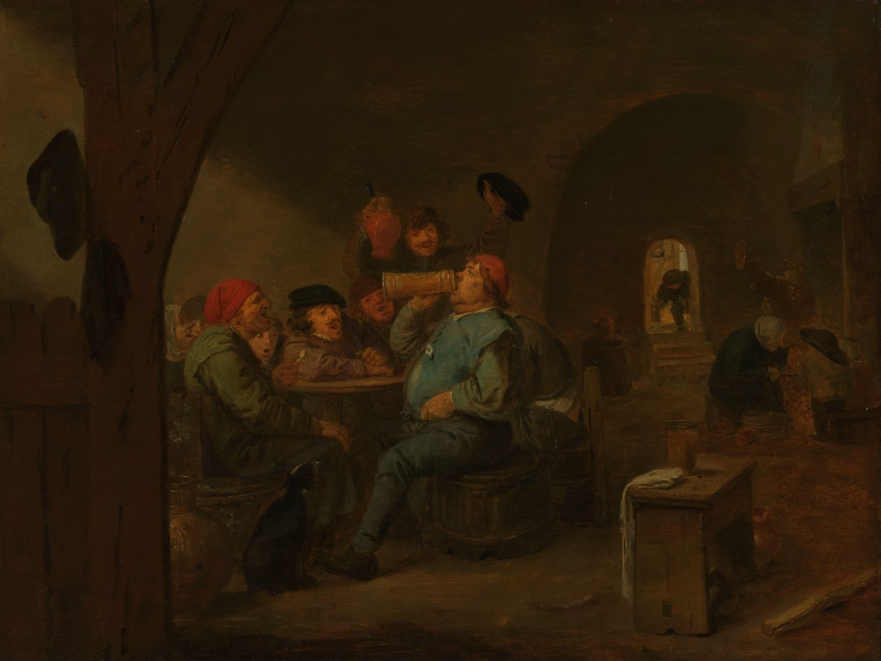 Záchvat pití v hospodě od Adriaen Brouwer (manner of)