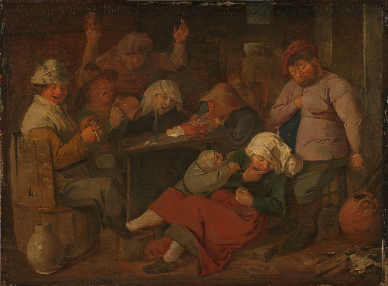 Chudé lidové pití v hospodě od Adriaen Brouwer