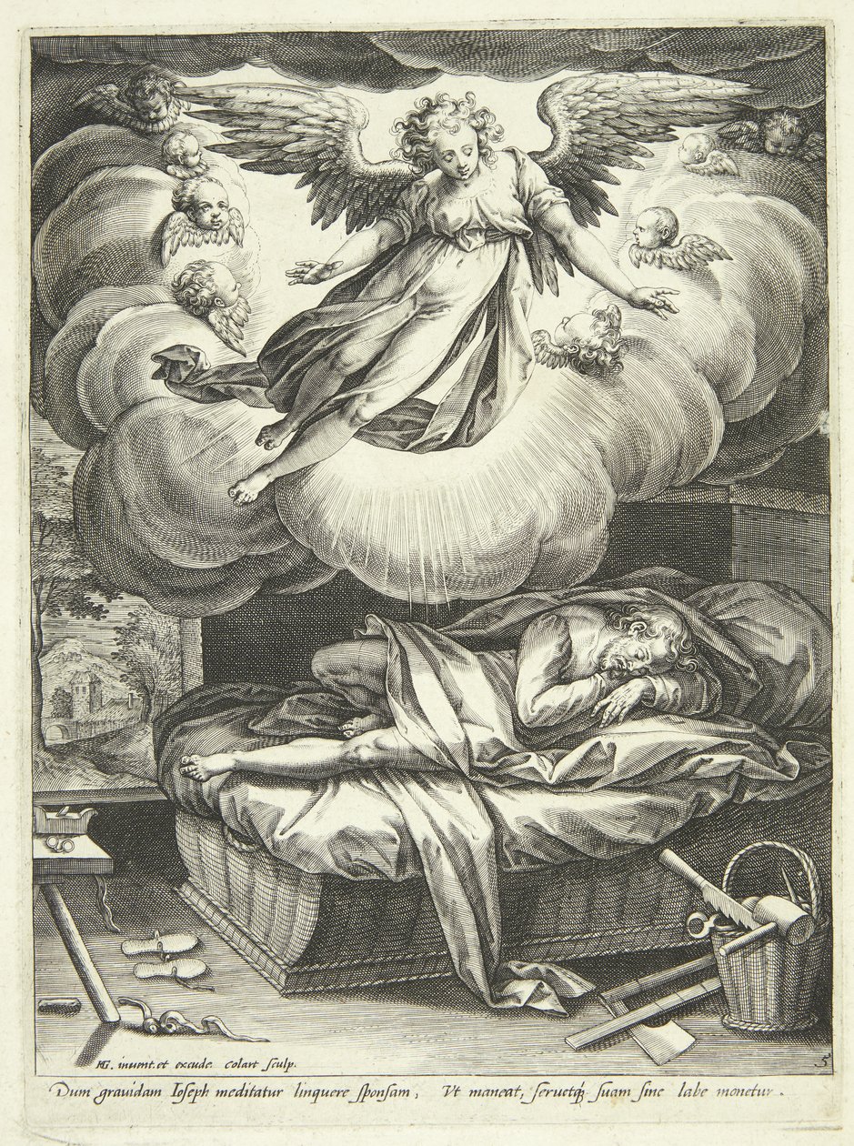 Josefovo zvěstování od Adriaen Collaert