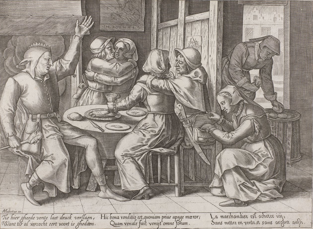 Pijácká společnost s šaškem od Adriaen Huybrechts (I)