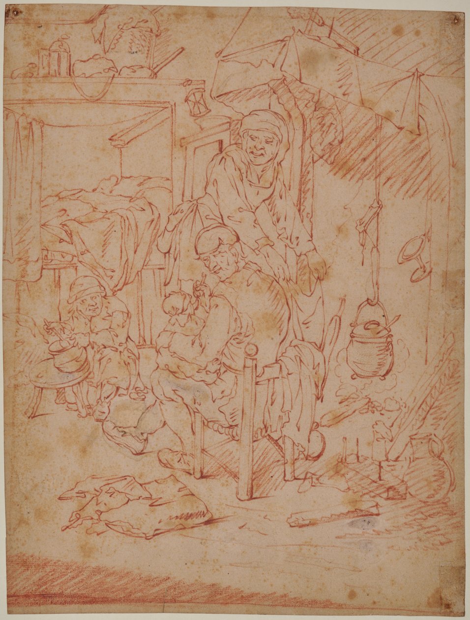 Holandský interiér od Adriaen Jansz. van (attr. to) Ostade