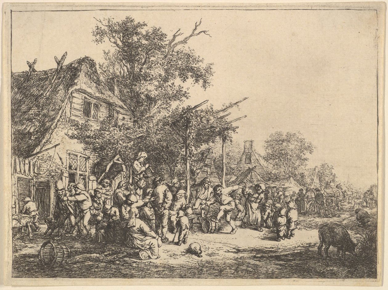 Tanec pod mříží, 1610-85. od Adriaen Jansz. van Ostade